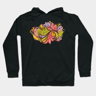 Paisley Garden Indian Style Print on White Hoodie